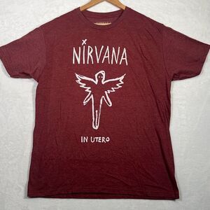 Nirvana in Utero Brush live nation concert release heather burgundy Tshirt Men L